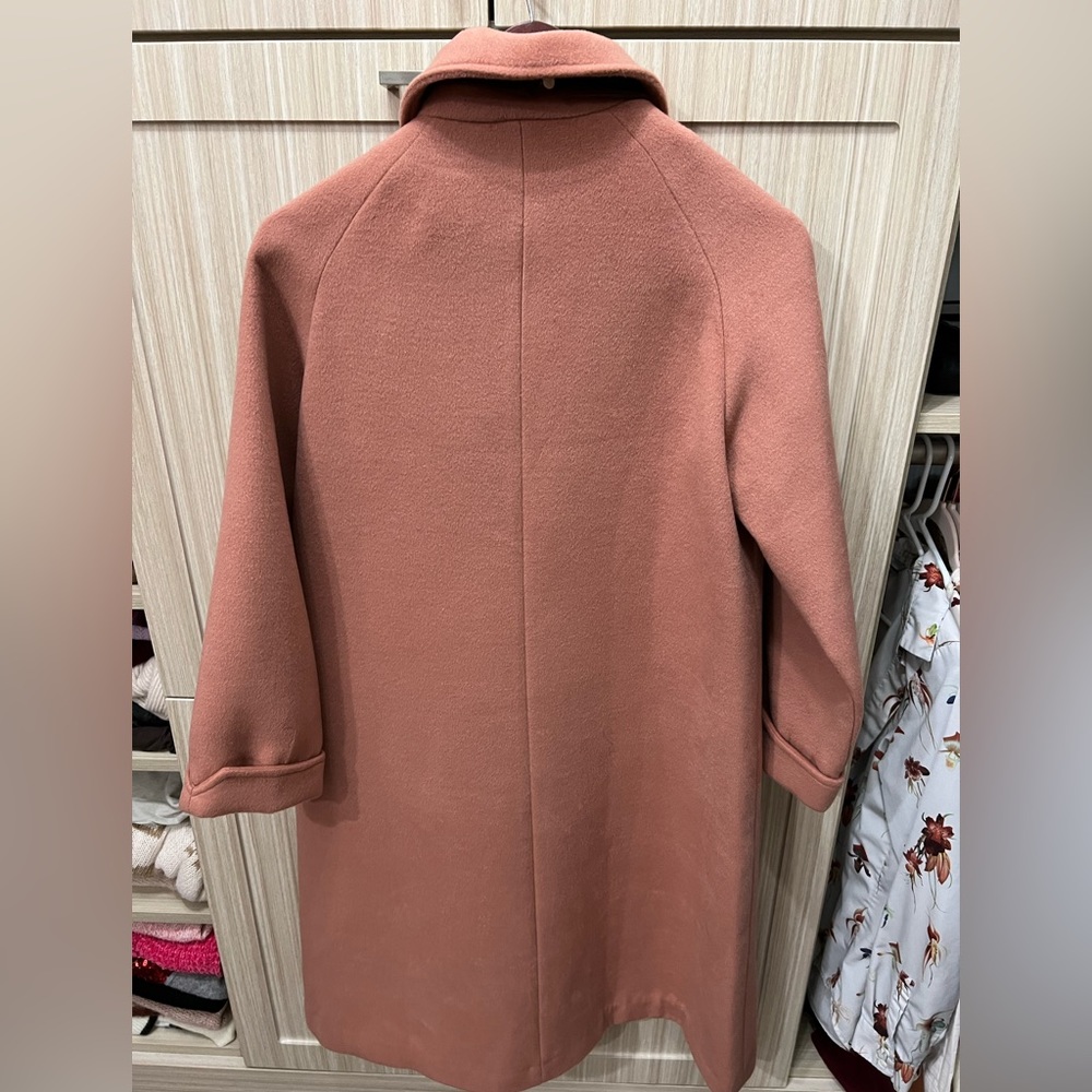 Peach Wool Button Front Closure Coat - image 3
